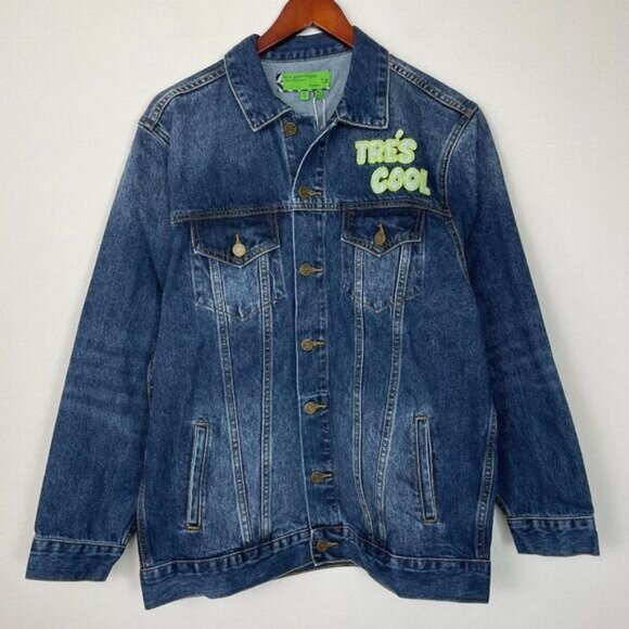 Free People x SANDRINE ROSE Tres Cool Oversized Denim Jean Jacket Medium Wash S - Picture 1 of 9
